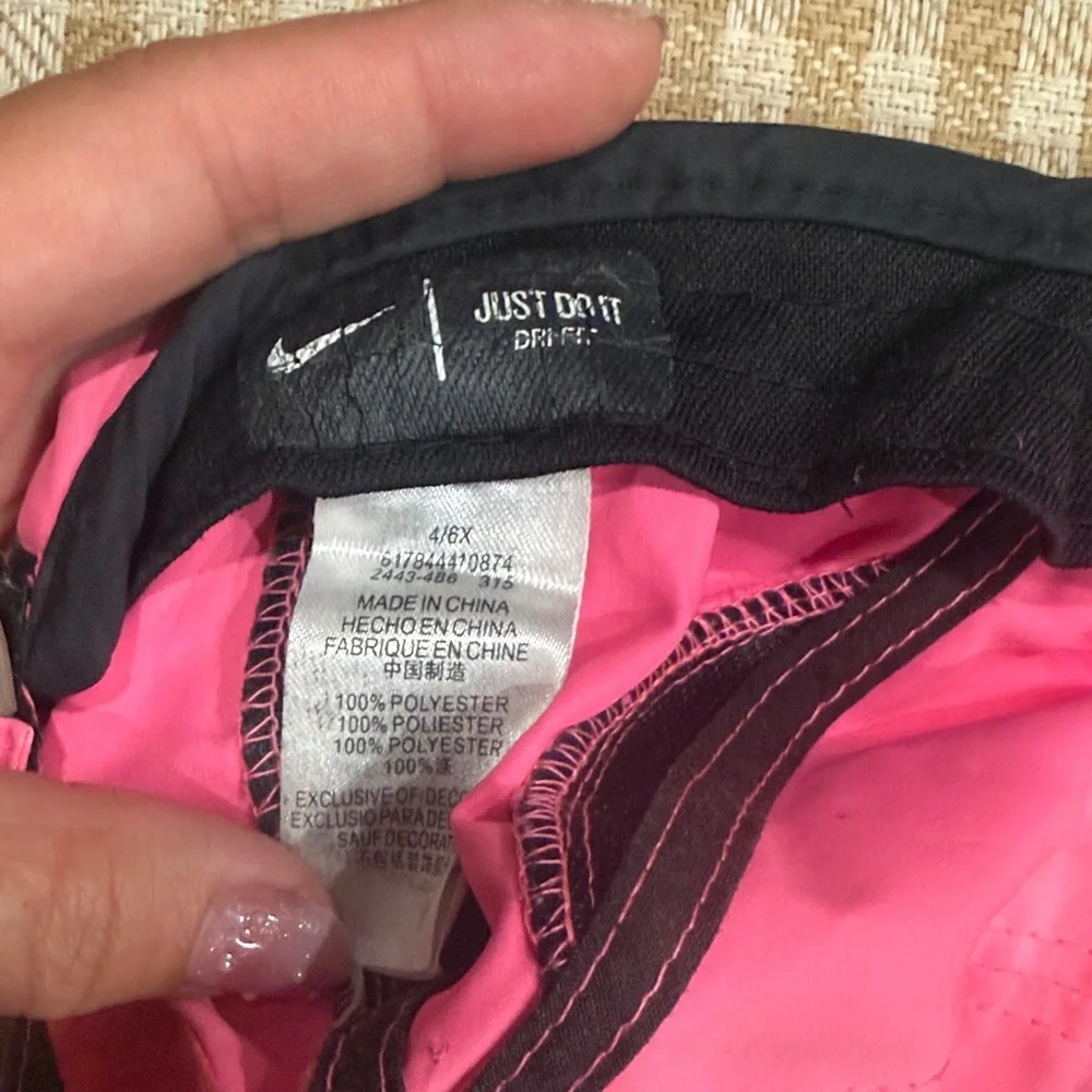 Nike Kids Pink and Black Dri-FIT Running Cap